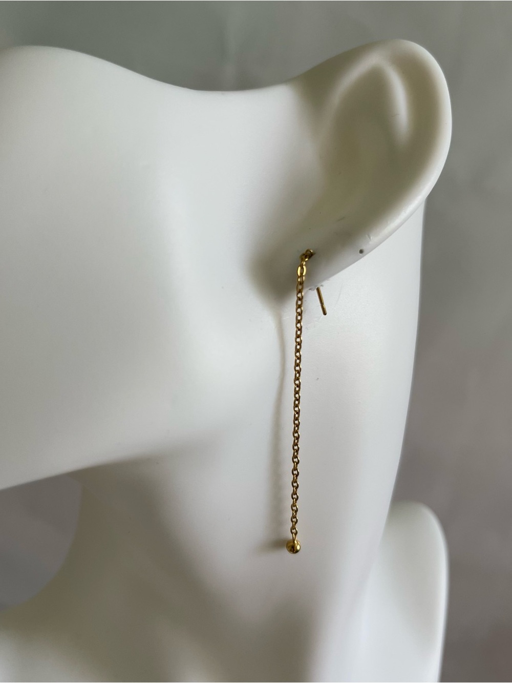 Gold Chain Threader Earring - Picture 5 of 5